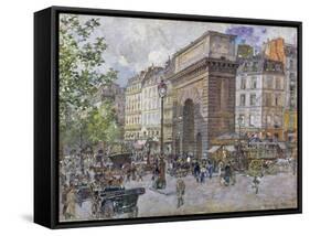 The Porte Saint-Martin, 1898-Frederic Anatole Houbron-Framed Stretched Canvas