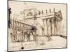 The Portico and Facade of an Elaborate Neo-Classical Building (Pen and Brown Ink)-Giovanni Battista Piranesi-Mounted Giclee Print