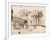 The Portico and Facade of an Elaborate Neo-Classical Building (Pen and Brown Ink)-Giovanni Battista Piranesi-Framed Giclee Print