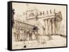 The Portico and Facade of an Elaborate Neo-Classical Building (Pen and Brown Ink)-Giovanni Battista Piranesi-Framed Stretched Canvas