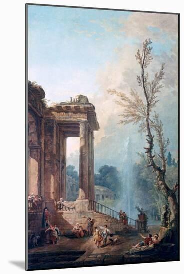 The Portico of a Country Mansion, 1773-Robert Hubert-Mounted Giclee Print