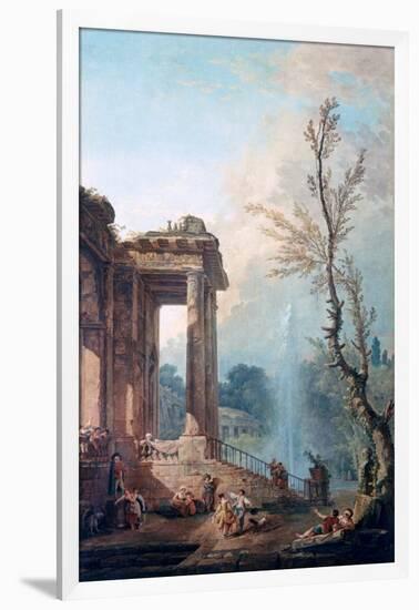 The Portico of a Country Mansion, 1773-Robert Hubert-Framed Giclee Print