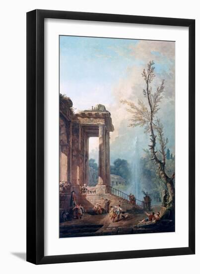 The Portico of a Country Mansion, 1773-Robert Hubert-Framed Premium Giclee Print