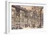 The Portico of an Italian Palace with a Fountain Decorated with a Statue of Fortune-Giuseppe Bibiena-Framed Giclee Print