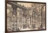 The Portico of an Italian Palace with a Fountain Decorated with a Statue of Fortune-Giuseppe Bibiena-Framed Giclee Print