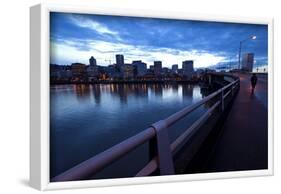 The Portland Oregon Skyline Seen from Burnside Bridge in Early Evening-Bennett Barthelemy-Framed Photographic Print