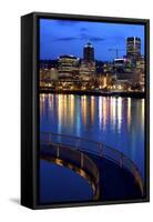 The Portland Oregon Skyline Seen from the Waterfront in Early Evening-Bennett Barthelemy-Framed Stretched Canvas