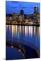 The Portland Oregon Skyline Seen from the Waterfront in Early Evening-Bennett Barthelemy-Mounted Photographic Print