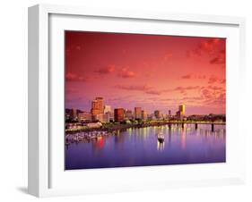 The Portland Spirit on the Willamette River at Sunrise in Portland, Oregon, USA-Janis Miglavs-Framed Premium Photographic Print