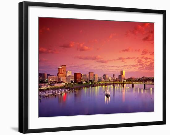 The Portland Spirit on the Willamette River at Sunrise in Portland, Oregon, USA-Janis Miglavs-Framed Photographic Print