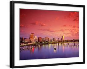 The Portland Spirit on the Willamette River at Sunrise in Portland, Oregon, USA-Janis Miglavs-Framed Photographic Print