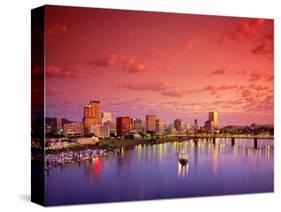 The Portland Spirit on the Willamette River at Sunrise in Portland, Oregon, USA-Janis Miglavs-Stretched Canvas