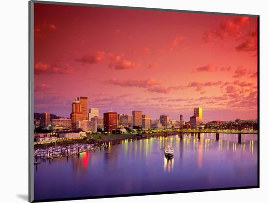 The Portland Spirit on the Willamette River at Sunrise in Portland, Oregon, USA-Janis Miglavs-Mounted Photographic Print