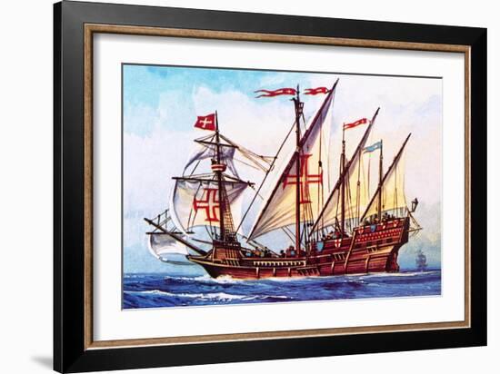 The Portuguese Caravel-English School-Framed Giclee Print