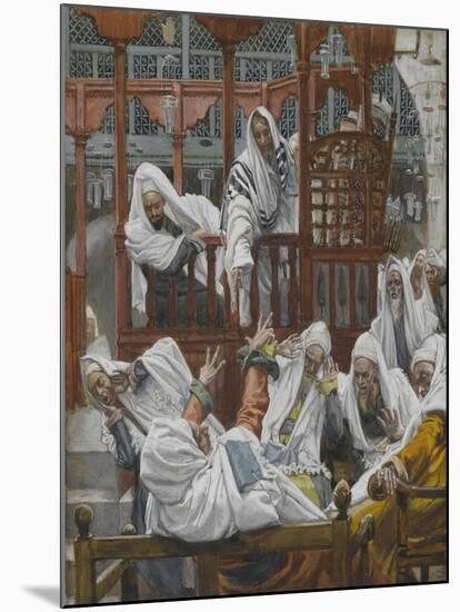 The Possessed Man in the Synagogue from 'The Life of Our Lord Jesus Christ'-James Jacques Joseph Tissot-Mounted Giclee Print