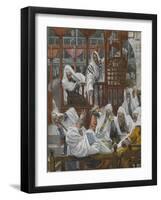 The Possessed Man in the Synagogue from 'The Life of Our Lord Jesus Christ'-James Jacques Joseph Tissot-Framed Giclee Print