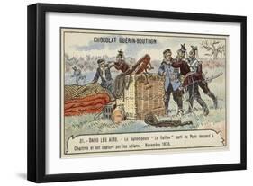 The Postal Balloon Le Galilee Is Captured at Chartres by German Uhlans after Flying from Paris-null-Framed Giclee Print