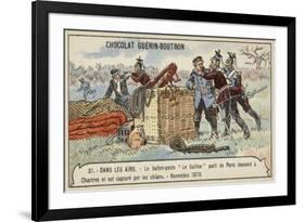 The Postal Balloon Le Galilee Is Captured at Chartres by German Uhlans after Flying from Paris-null-Framed Giclee Print