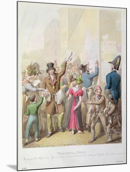 The Posters, from 'Tableau De Paris', 1815-30-Georg Emanuel Opitz-Mounted Giclee Print