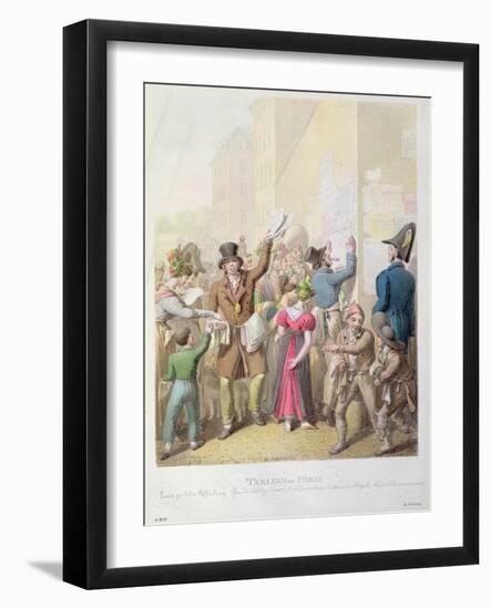 The Posters, from 'Tableau De Paris', 1815-30-Georg Emanuel Opitz-Framed Giclee Print