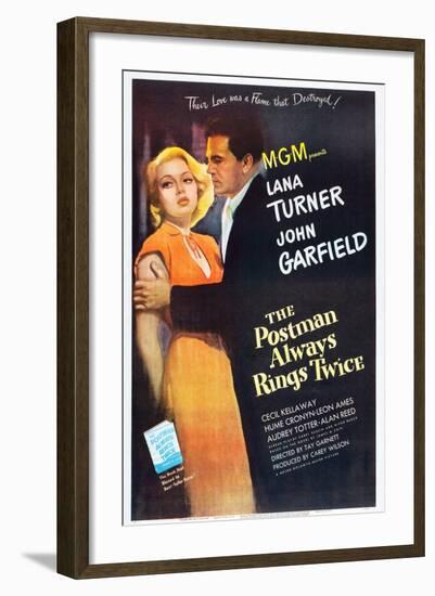 The Postman Always Rings Twice, Lana Turner, John Garfield, 1946-null-Framed Art Print
