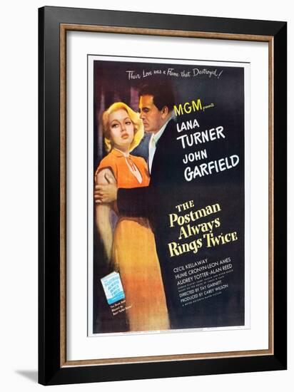 The Postman Always Rings Twice, Lana Turner, John Garfield, 1946-null-Framed Art Print