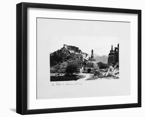 The Potala and Entrance Gateway, Lhasa, Tibet, 1903-04-John Claude White-Framed Giclee Print