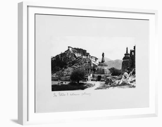 The Potala and Entrance Gateway, Lhasa, Tibet, 1903-04-John Claude White-Framed Giclee Print