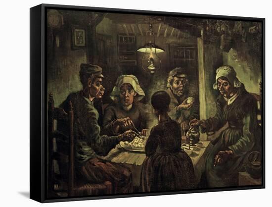 The Potato Eaters-Vincent van Gogh-Framed Stretched Canvas