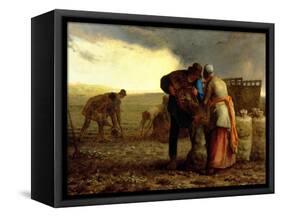 The Potato Harvest, 1855-Jean-François Millet-Framed Stretched Canvas