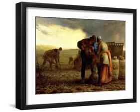 The Potato Harvest, 1855-Jean-François Millet-Framed Giclee Print