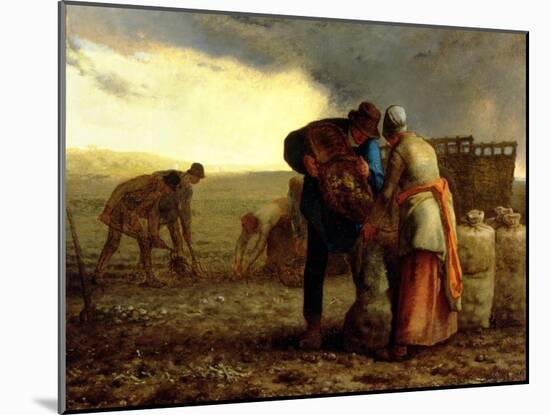 The Potato Harvest, 1855-Jean-François Millet-Mounted Giclee Print