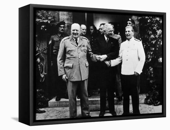 The Potsdam Conference, Winston Churchill, Harry S. Truman and Joseph Stalin, 1945-null-Framed Stretched Canvas