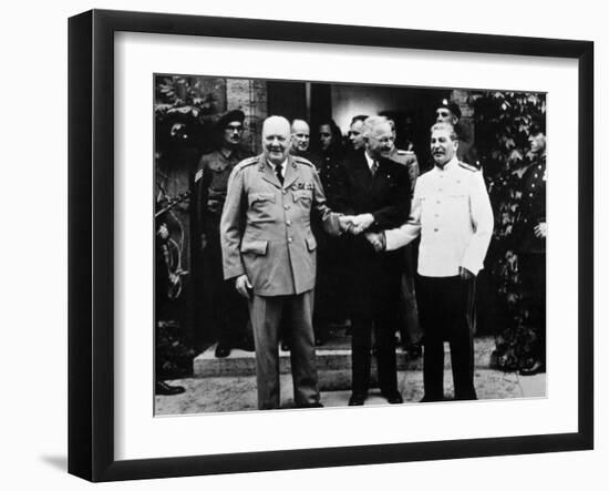 The Potsdam Conference, Winston Churchill, Harry S. Truman and Joseph Stalin, 1945-null-Framed Photo