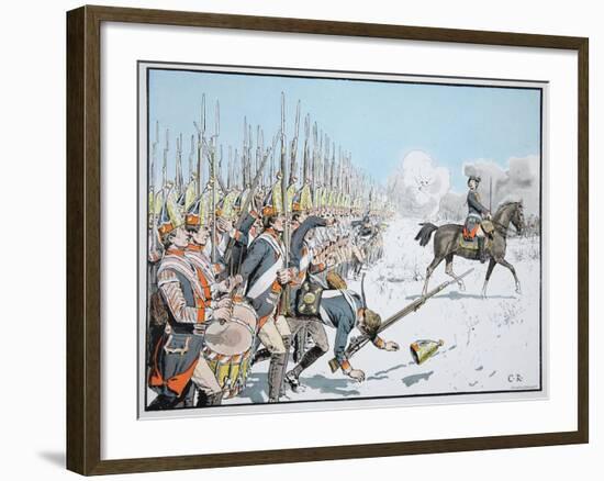 The Potsdam Guard Parade at Leuthen, 5 December 1757 (Colour Litho)-Richard Knoetel-Framed Giclee Print