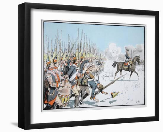 The Potsdam Guard Parade at Leuthen, 5 December 1757 (Colour Litho)-Richard Knoetel-Framed Giclee Print