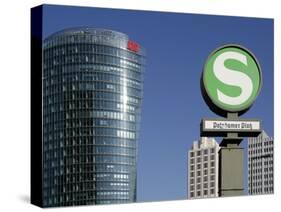 The Potsdamer Platz in Berlin with the Sony Center in the Foreground, Germany-David Bank-Stretched Canvas