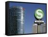 The Potsdamer Platz in Berlin with the Sony Center in the Foreground, Germany-David Bank-Framed Stretched Canvas