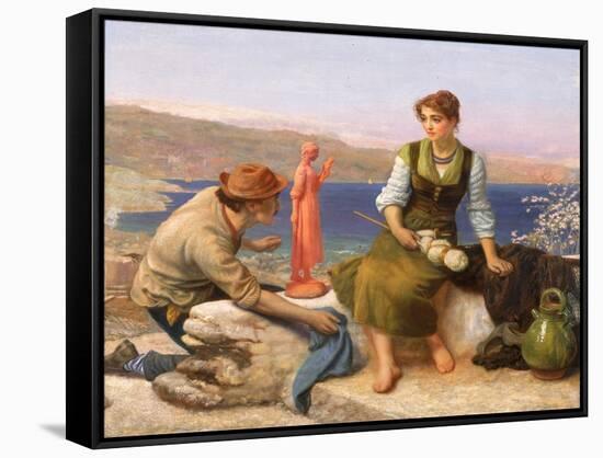 The Potter's Courtship, C.1886-Arthur Hughes-Framed Stretched Canvas