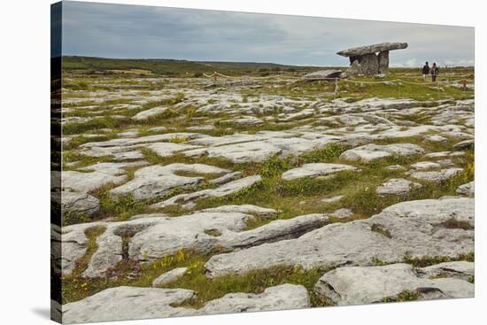 The Poulnabrone dolmen, prehistoric slab burial chamber, The Burren, County Clare, Munster, Republi-Nigel Hicks-Stretched Canvas