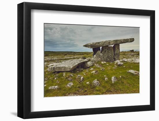 The Poulnabrone dolmen, prehistoric slab burial chamber, The Burren, County Clare, Munster, Republi-Nigel Hicks-Framed Photographic Print