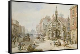 The Poultry Cross at Salisbury-Louise J. Rayner-Framed Stretched Canvas