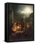 The Poultry Stall in Antwerp at Night-Petrus Van Schendel-Framed Stretched Canvas