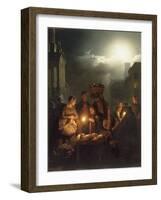 The Poultry Stall in Antwerp at Night-Petrus Van Schendel-Framed Giclee Print