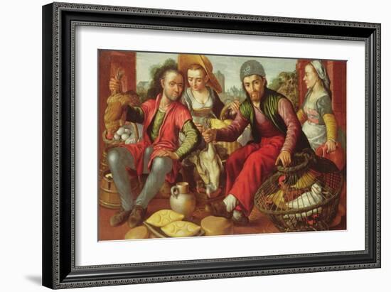 The Poultry Vendors, Signed and Dated 1st September 1563-Joachim Beuckelaer-Framed Giclee Print