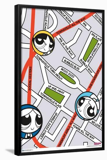 The Powerpuff Girls - Group Map-Trends International-Framed Poster