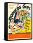 The Powers Girl, Benny Goodman on window card, 1943-null-Framed Stretched Canvas