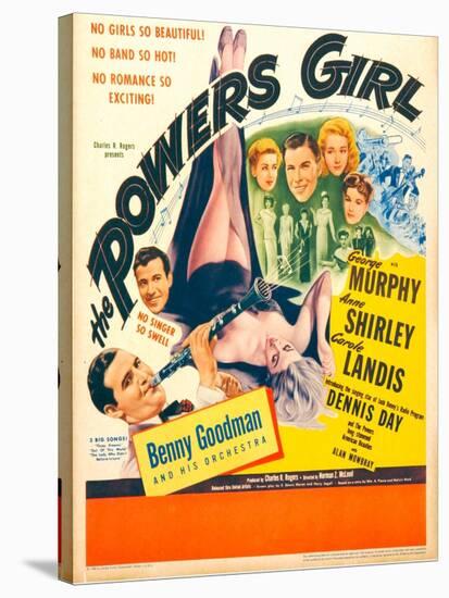 The Powers Girl, Benny Goodman on window card, 1943-null-Stretched Canvas