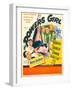 The Powers Girl, Benny Goodman on window card, 1943-null-Framed Art Print