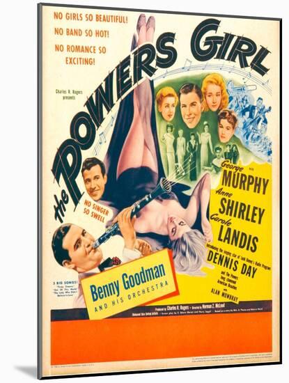 The Powers Girl, Benny Goodman on window card, 1943-null-Mounted Art Print